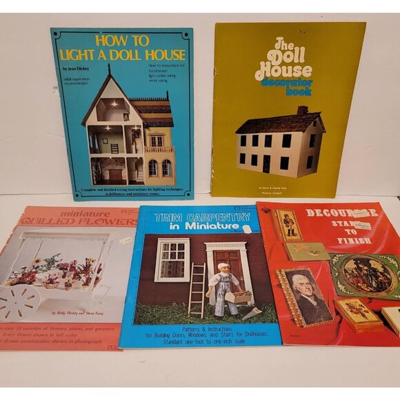 1970s Minitaures Instruction Booklets Dollhouse Decoup Light Flower Construction - Picture 2 of 16